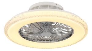GLOBO 03654 CORUSSO stropní svítidlo s ventilátorom D500mm LED 40W/2500lm 3000-6500K chromová, bílá, dálkový ovladač