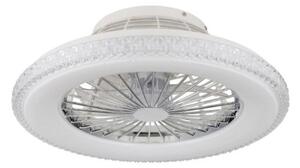 GLOBO 03654 CORUSSO stropní svítidlo s ventilátorom D500mm LED 40W/2500lm 3000-6500K chromová, bílá, dálkový ovladač