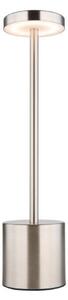 GLOBO 21019N POLINA dotyková stolní lampička V340mm LED 1,2W/138lm 2000+7000+3500K matný nikl, bílá, včetně baterie CR18650 1200mAh, USB kabel