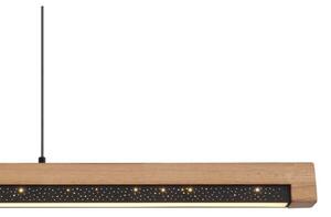 GLOBO 67849H STARLA závěsné svítidlo LED 24W/580lm 3000K černá matná, dřevo, bílá