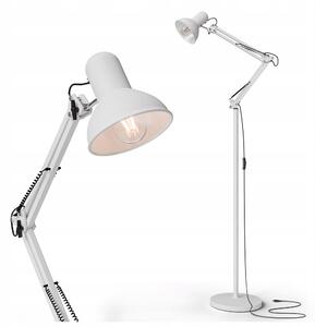 Bílá stojací lampa E27 185 cm, nastavitelná