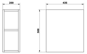Sapho, ODETTA skříňka spodní policová 20x50x43, 5cm, borovice rustik, DT200-1616
