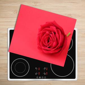 Skleněná krájecí deska Červená růže 60x52 cm