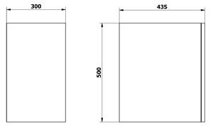 Sapho, ODETTA skříňka spodní dvířková 30x50x43,5cm, pravá/levá, bílá lesk, DT300-3030
