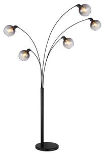 GLOBO 58228NBS SEYMOUR stojací lampa V2080mm 5xE27 matná černá, kouřová