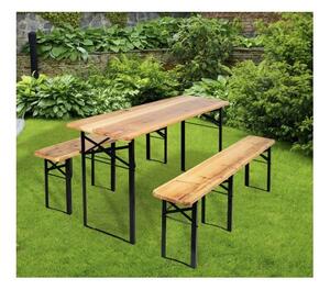 GARDEN-PRO Zahradní pivní set 177x46 s lavičkami - hnědá barva