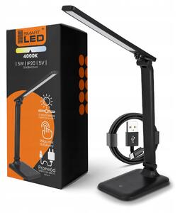 LED stolní lampa 5 W, s dotykovým ovládáním, USB, 200 lm, 4000 K, IP20