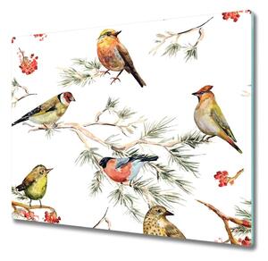 Skleněná krájecí deska Lesní rostliny ptáků 60x52 cm