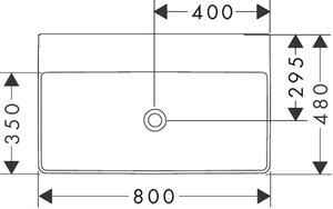 Hansgrohe Xelu Q umyvadlo 80x48 cm obdélníkový klasický-nábytkový bílá 61021450