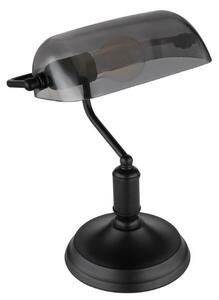 GLOBO 2491B ANTIQUE stolní lampička V370mm 1xE27 matná černá, kouřová