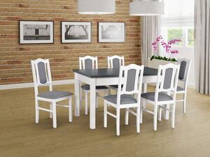 BOSANOVA 6 jídelní židle, bílá/světle šedá