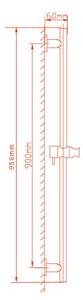 Sapho Sprchová tyč, posuvný držák, 956mm, chrom
