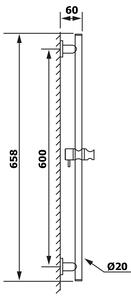 Sapho Sprchová tyč, posuvný držák, 660mm, chrom