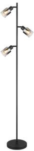 GLOBO 54308S HUBERTUS stojací lampa V1540mm 3xE14 matná černá, kouřová