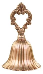 Mosazný antik zvonek se zdobným držadlem - 7*12 cm