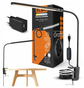 LED stolní lampa 10 W, stmívatelná, nastavitelná, 3 režimy barvy světla