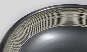 Sapho, PRIORI keramické umyvadlo, průměr 41 cm, 15 cm, barva černá s bílou malbou, PI025