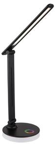 GLOBO 58445B GERALDO stolní svítidlo LED V500mm 5W/538lm 2700+6500+4000K černá, bílá, adaptér, USB kabel, RGB podsvícení