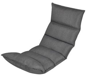 Skládací lenoška na podlahu šedá textil 242397