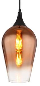 GLOBO 15552H1 LAVUS závěsné svítidlo D180mm 1xE27 černá, průhledná měděná