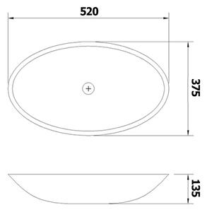 Sapho, PURE skleněné umyvadlo oválné 52x37,5 cm, 2501-12