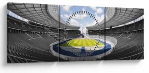 Obraz - fotbalový stadion (s hodinami) (90x30 cm)