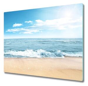 Skleněná krájecí deska pláž 60x52 cm