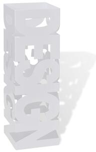 Bílý hranatý stojan na deštníky a vycházkové hole, ocelový, 48,5 cm 242467