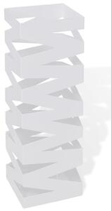 Bílý hranatý stojan na deštníky a vycházkové hole, ocelový, 48,5 cm 242468