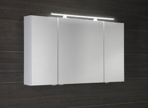 Sapho, RIWA galerka s LED osvětlením, 121x70x17cm, 3x dvířka, bílá lesk, RIW120-0030