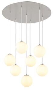 GLOBO 56140-7H RIHA závěsné svítidlo D550mm 7xG9 LED 3,5W/310lm 3000K matný nikl, bílá