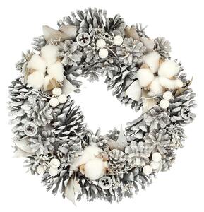 Věnec Winter Cone ⌀30cm silver