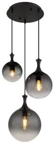 GLOBO 15885-3H DALTON závěsné svítidlo D390mm 3xE27 černá, kouřová