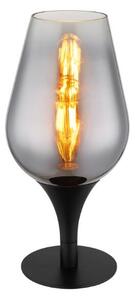 GLOBO 15552T3 LAVUS stolní lampička V310mm 1xE27 černá, průhledná chromová