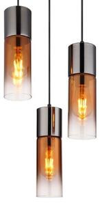 GLOBO 21000-3HG ANNIKA závěsné svítidlo D340mm 3xE27 černá, průhledná měděná