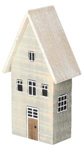 Dekorace Snow House 19cm bílá šedá