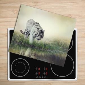 Skleněná krájecí deska Bílý tygr 60x52 cm
