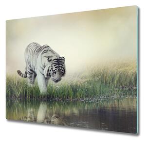 Skleněná krájecí deska Bílý tygr 60x52 cm