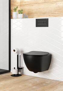 Deante Round příslušenství, 3-funkční držák pro toaletní papír a WC kartáč, černá matná, DEA-ADR_N732