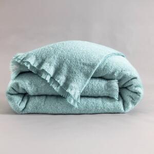 Mohérová vlněná deka Ourson® s kozí vlnou Angora eukalyptová 130x180 cm
