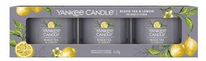 Dárková sada, Aromatické svíčky Yankee Candle Black Tea & Lemon 3 ks, hoření 3 x 10 hod