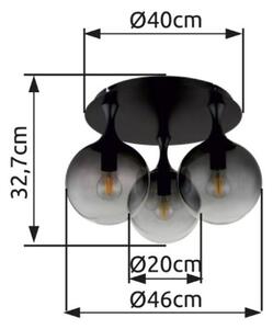 GLOBO 15885-3D DALTON stropní svítidlo D460mm 3xE27 černá, kouřová