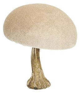 Dekoracja Velvet Mushroom 12 cm beige