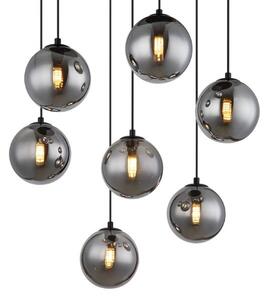 GLOBO 56133-7H RIHA závěsné svítidlo D550mm 7xG9 LED 3,5W/130lm 3000K černá matná, kouřová