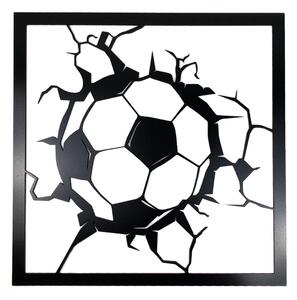 Dřevěná nástěnná dekorace Fotbalový míč černý