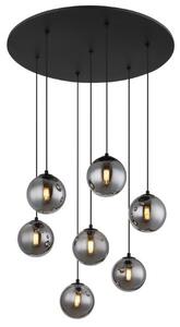 GLOBO 56133-7H RIHA závěsné svítidlo D550mm 7xG9 LED 3,5W/130lm 3000K černá matná, kouřová