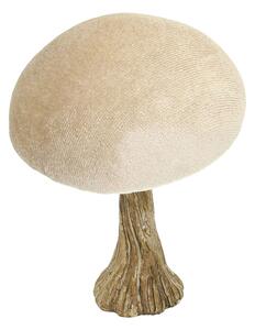 Dekorace Velvet Mushroom 10 cm beige
