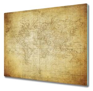 Skleněná krájecí deska Stará mapa světa 60x52 cm