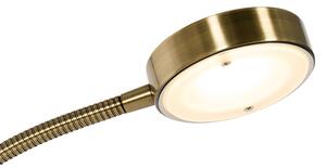 Bronzová stojací lampa včetně LED a stmívače s lampičkou na čtení - Kelso