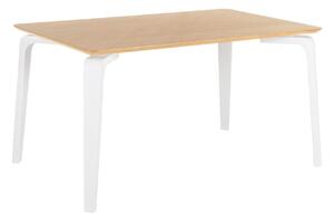 Dubový jídelní stůl Somcasa Stacy 140 x 90 cm s bílou podnoží